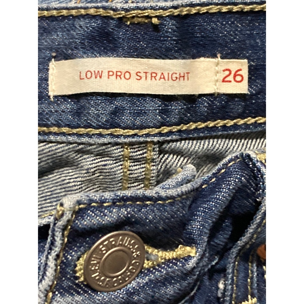 Levis Low Pro Straight Leg Jeans Dark Wash Denim Size 26 - Picture 2 of 8